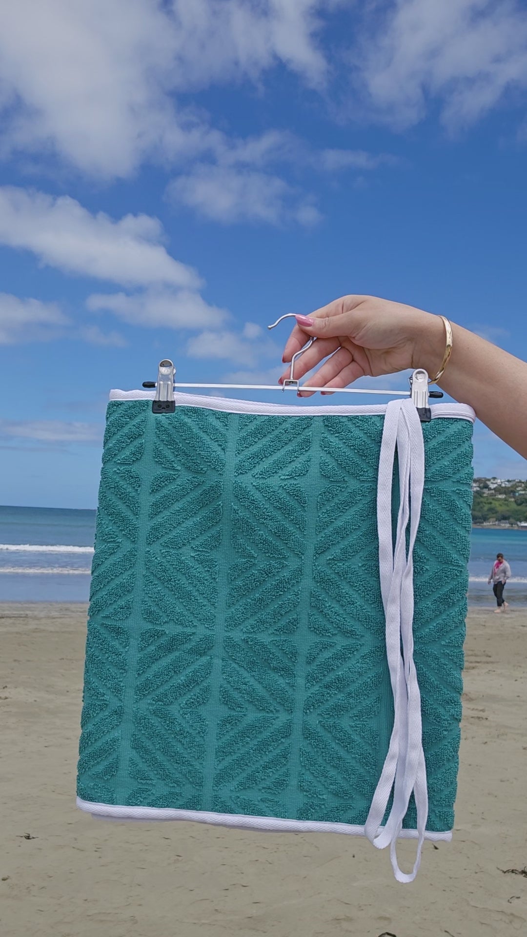 Towel Wrap - Geometric Emerald