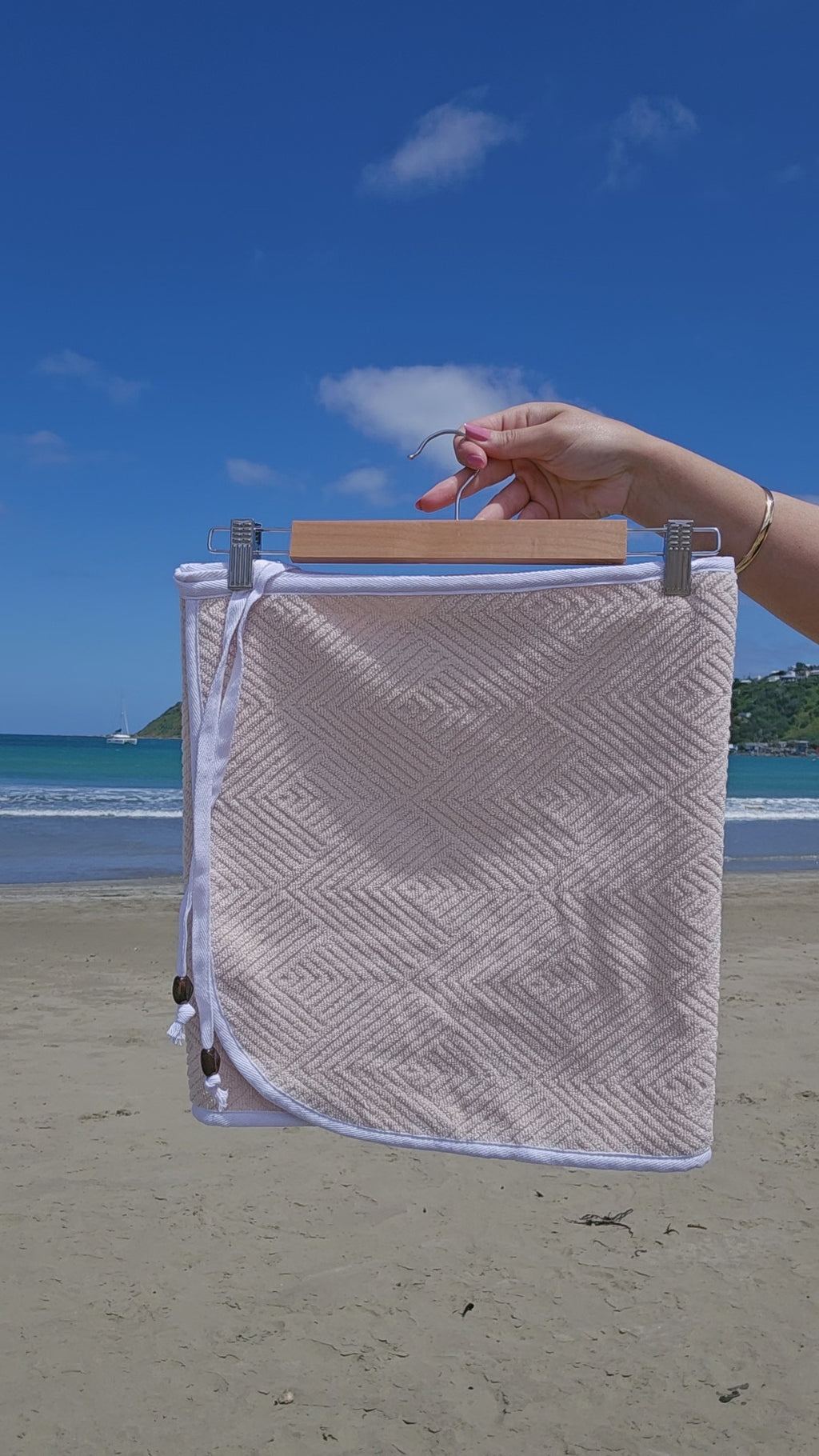 Towel Wrap - Diamonds Beige