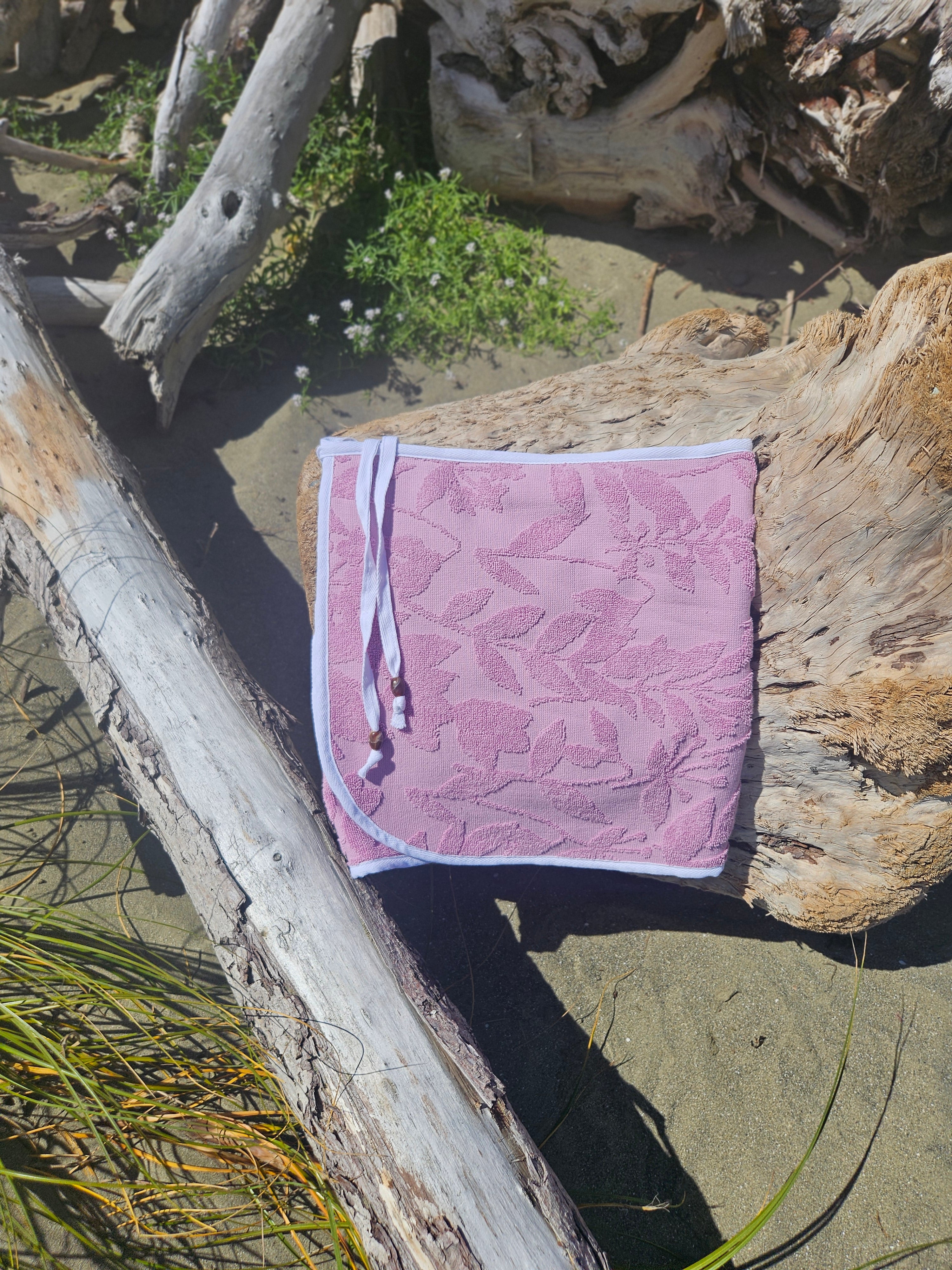 Towel Wrap - Flowers Pink