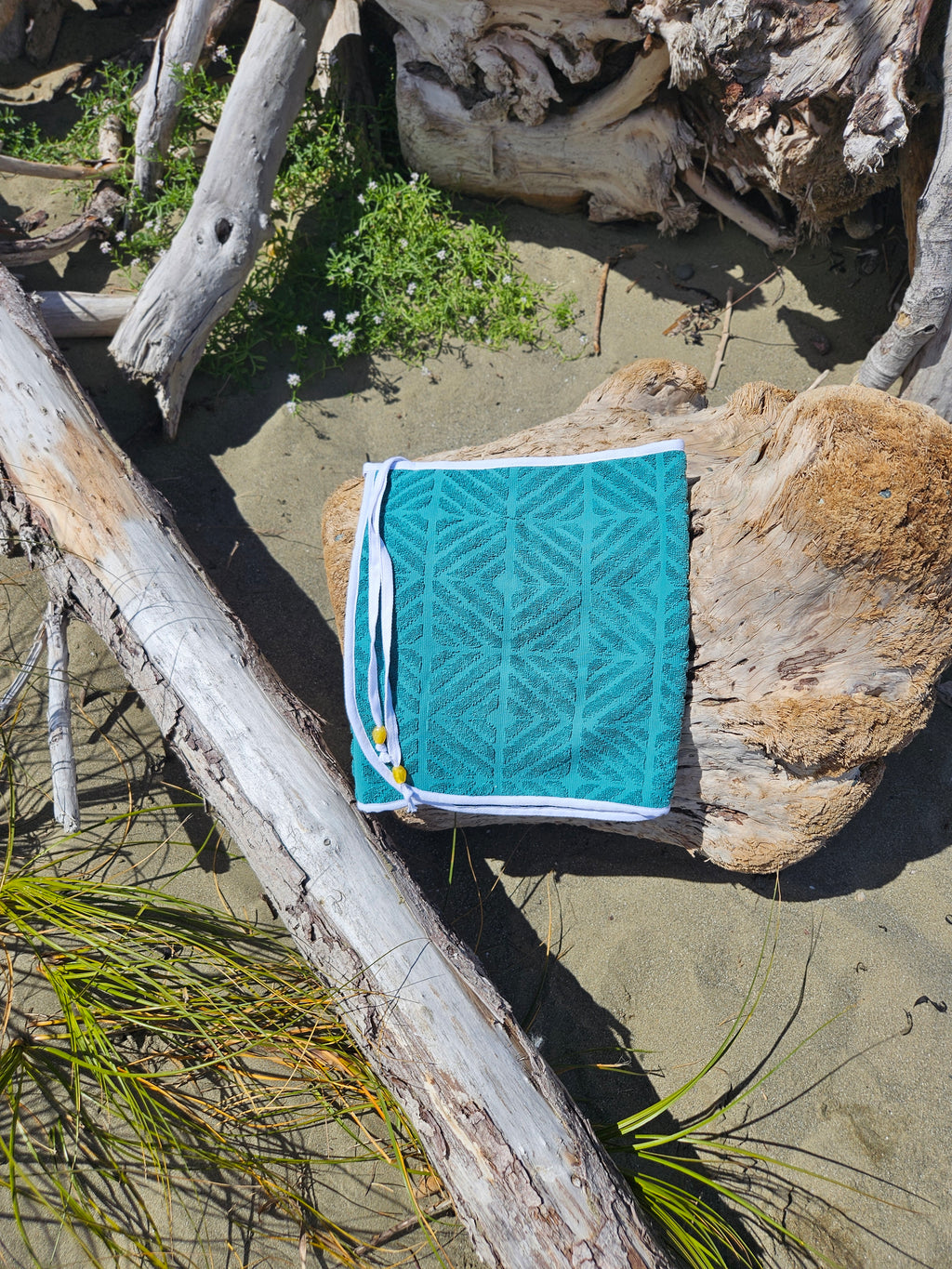 Towel Wrap - Geometric Emerald