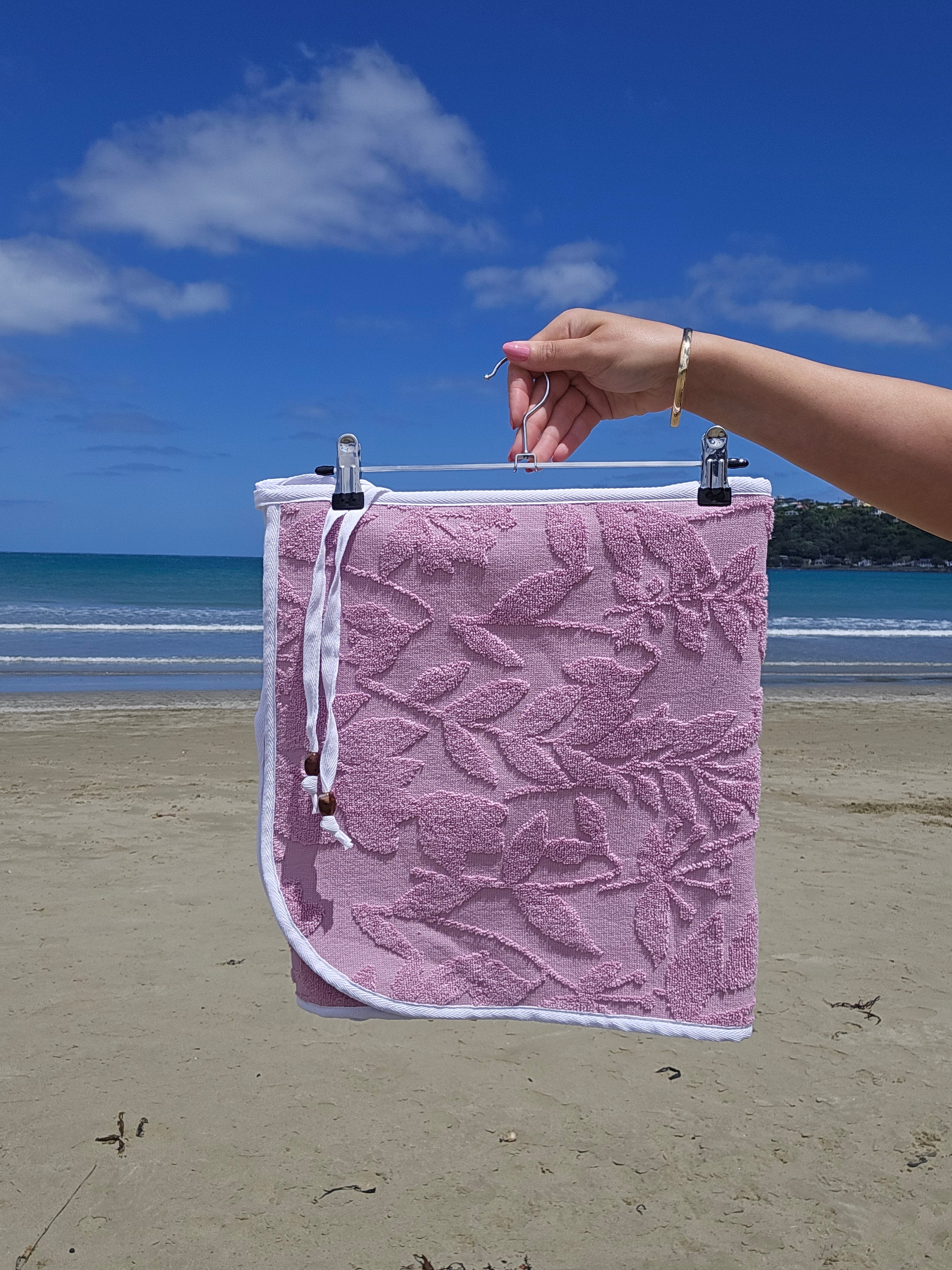 Towel Wrap - Flowers Pink