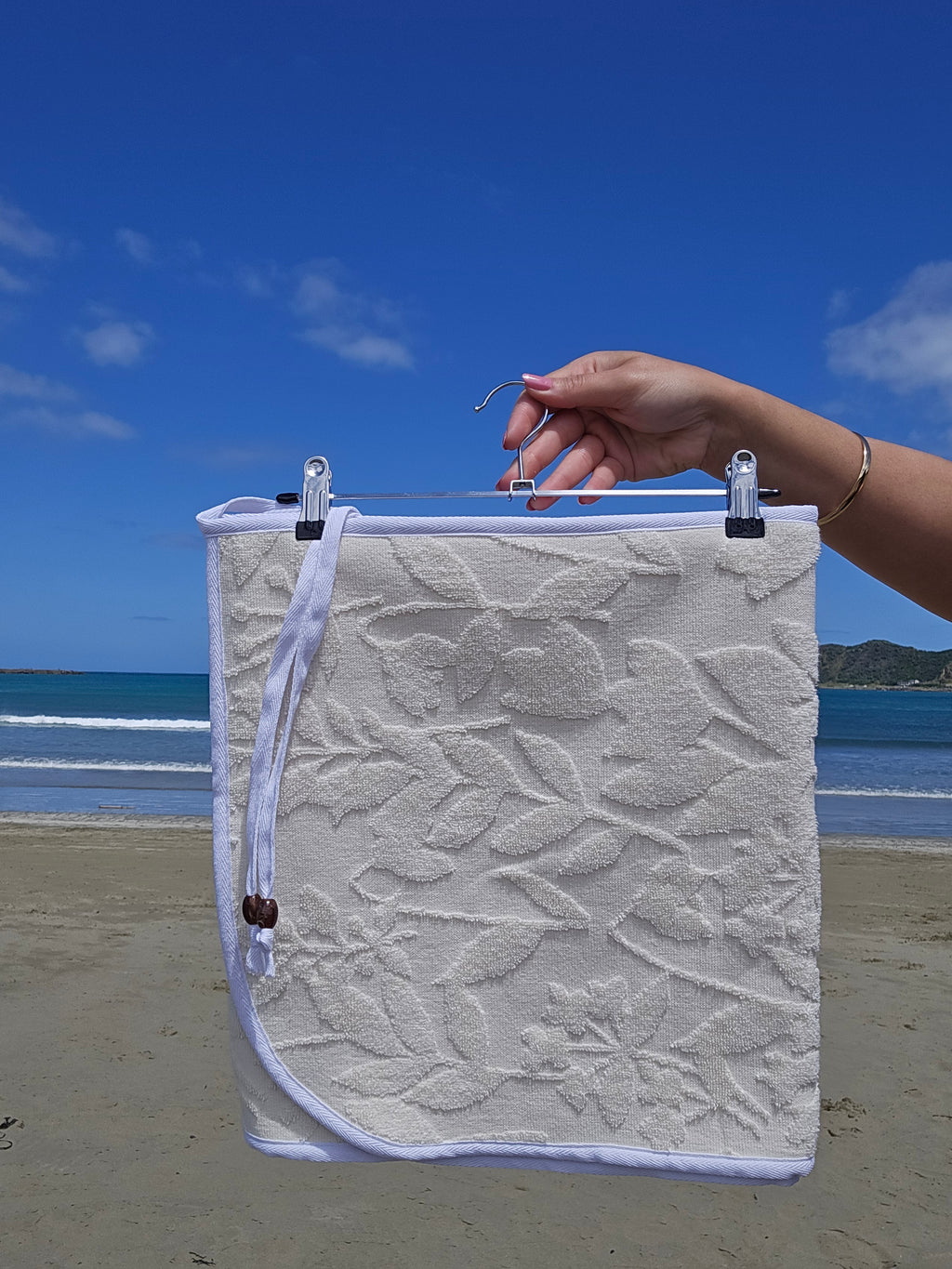 Towel Wrap - Flowers Cream