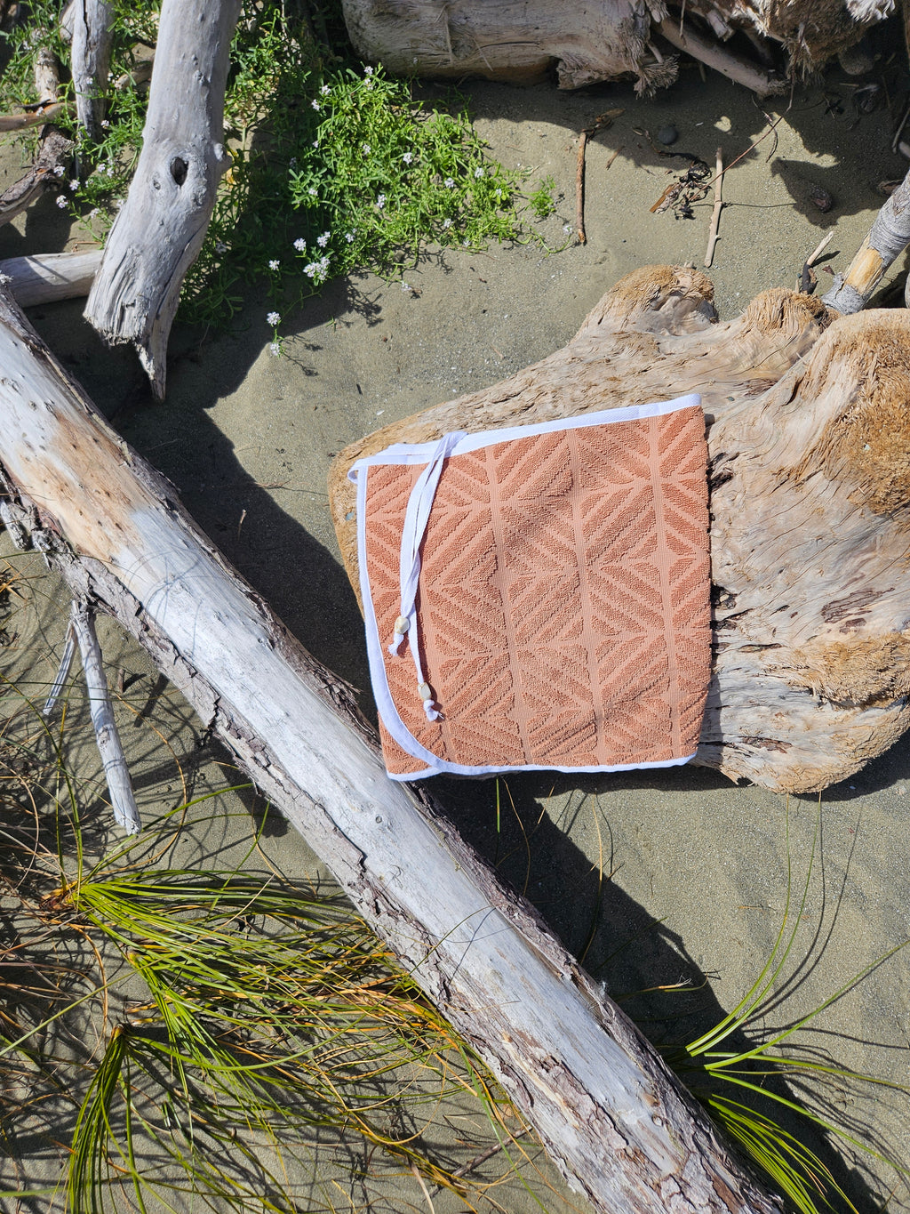 Towel Wrap - Geometric Caramel