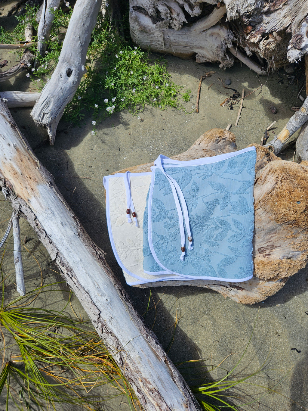 Towel Wrap - Flowers Blue