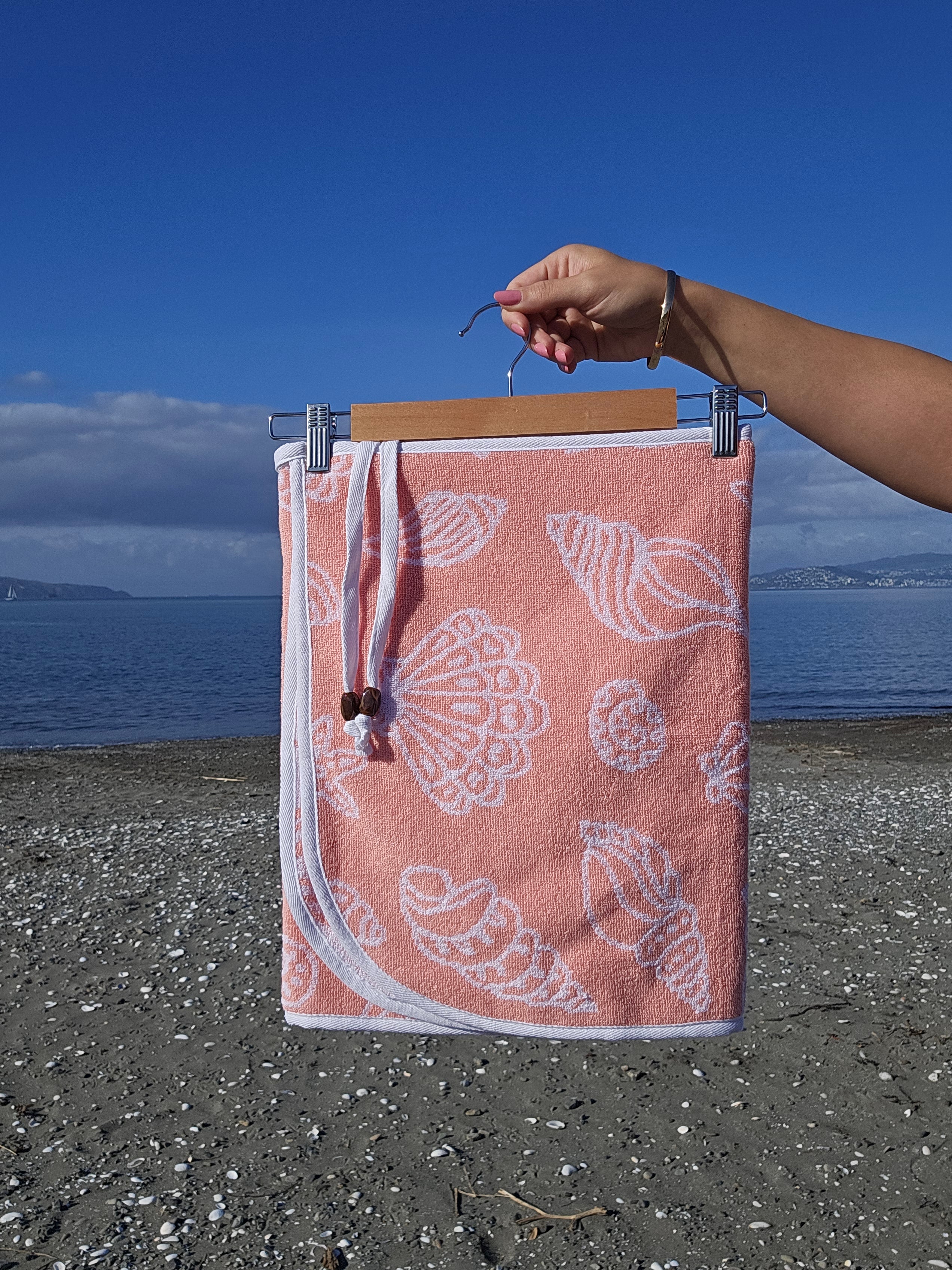 Towel Wrap - Shells Coral