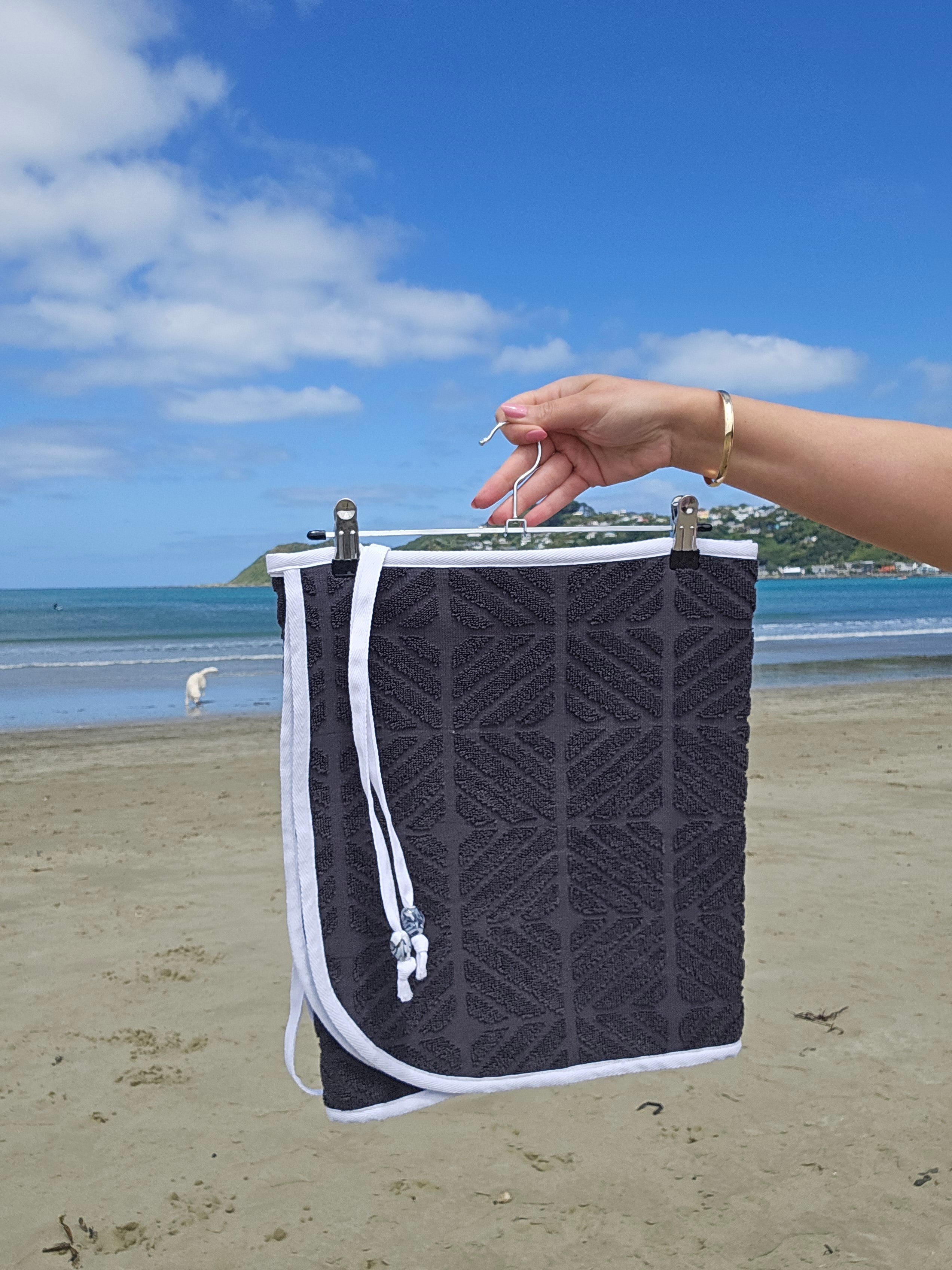 Towel Wrap - Geometric Black