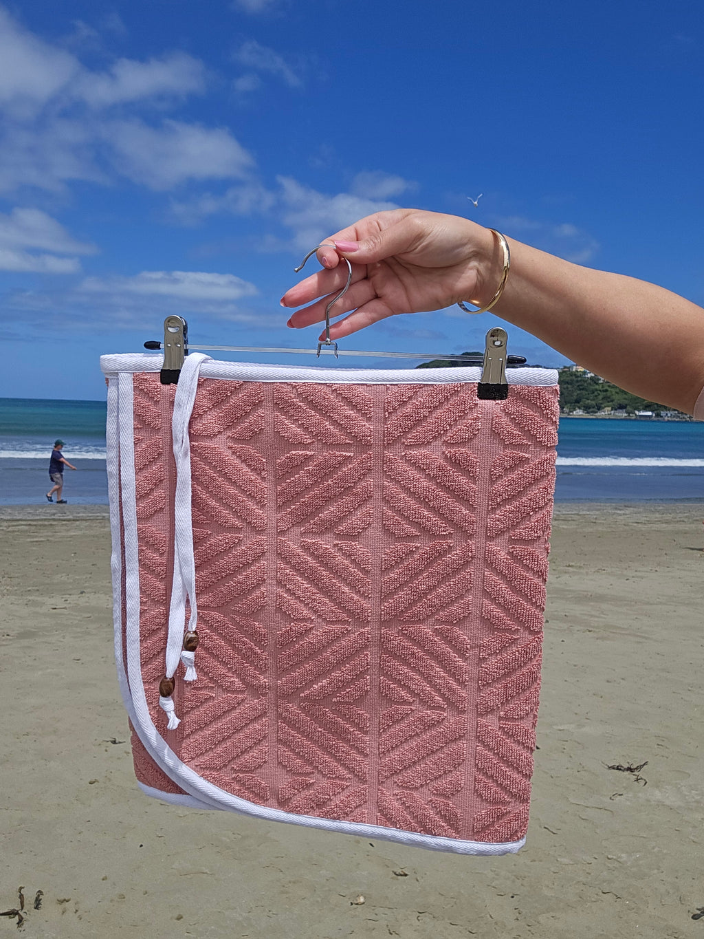 Towel Wrap - Geometric Pink