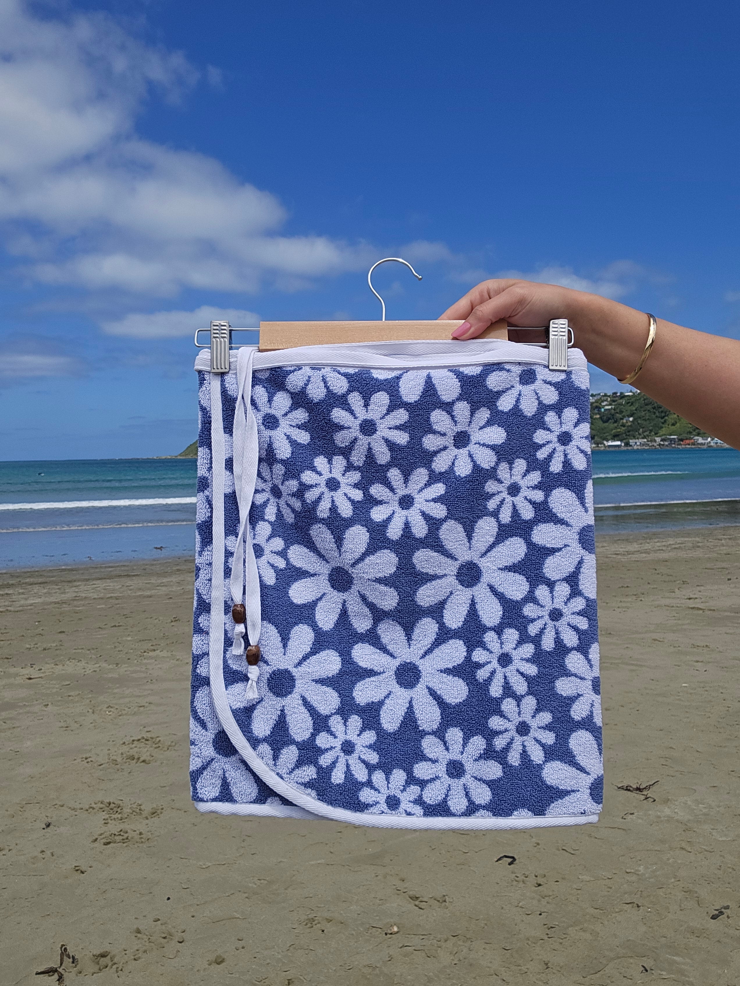 Towel Wrap - Daisy Blue