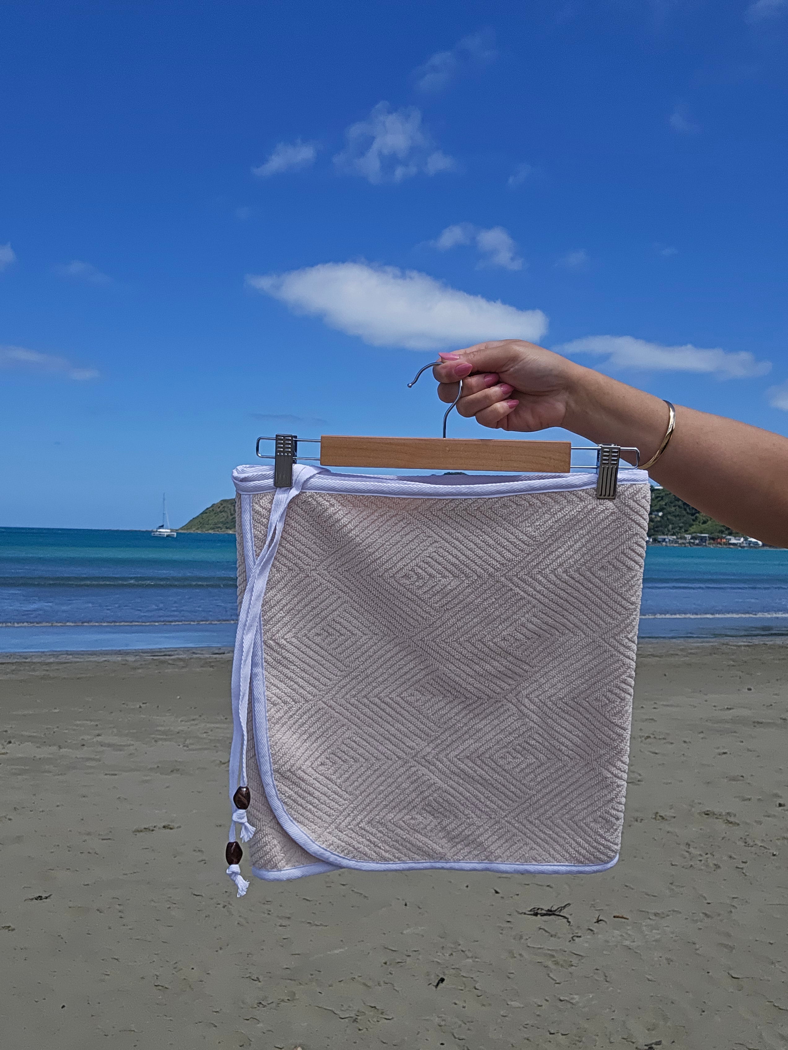 Towel Wrap - Diamonds Beige