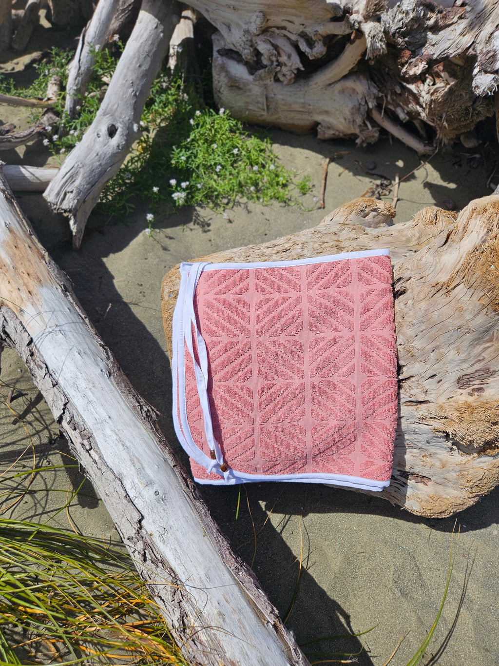 Towel Wrap - Geometric Pink