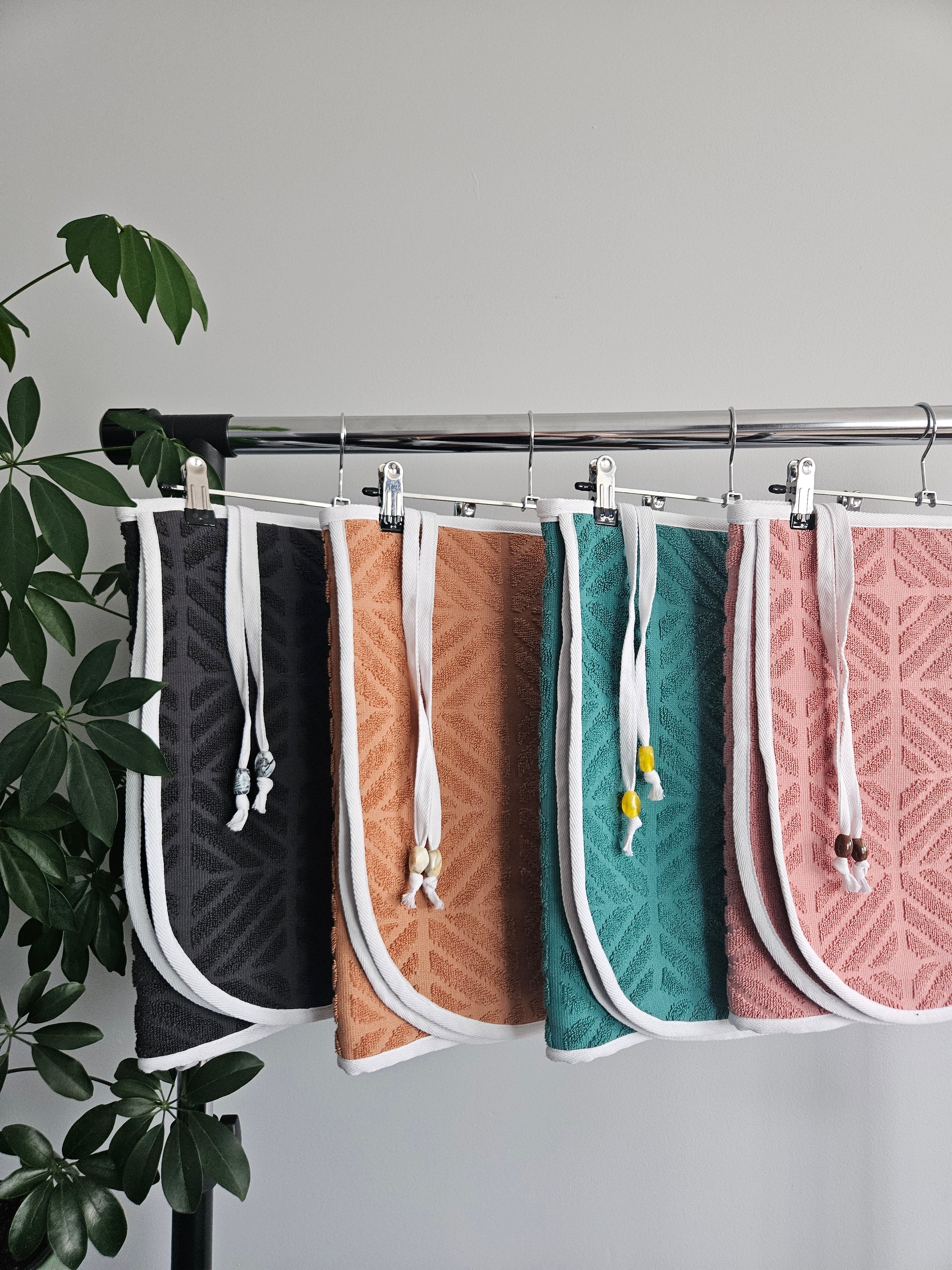 Towel Wrap - Geometric Pink