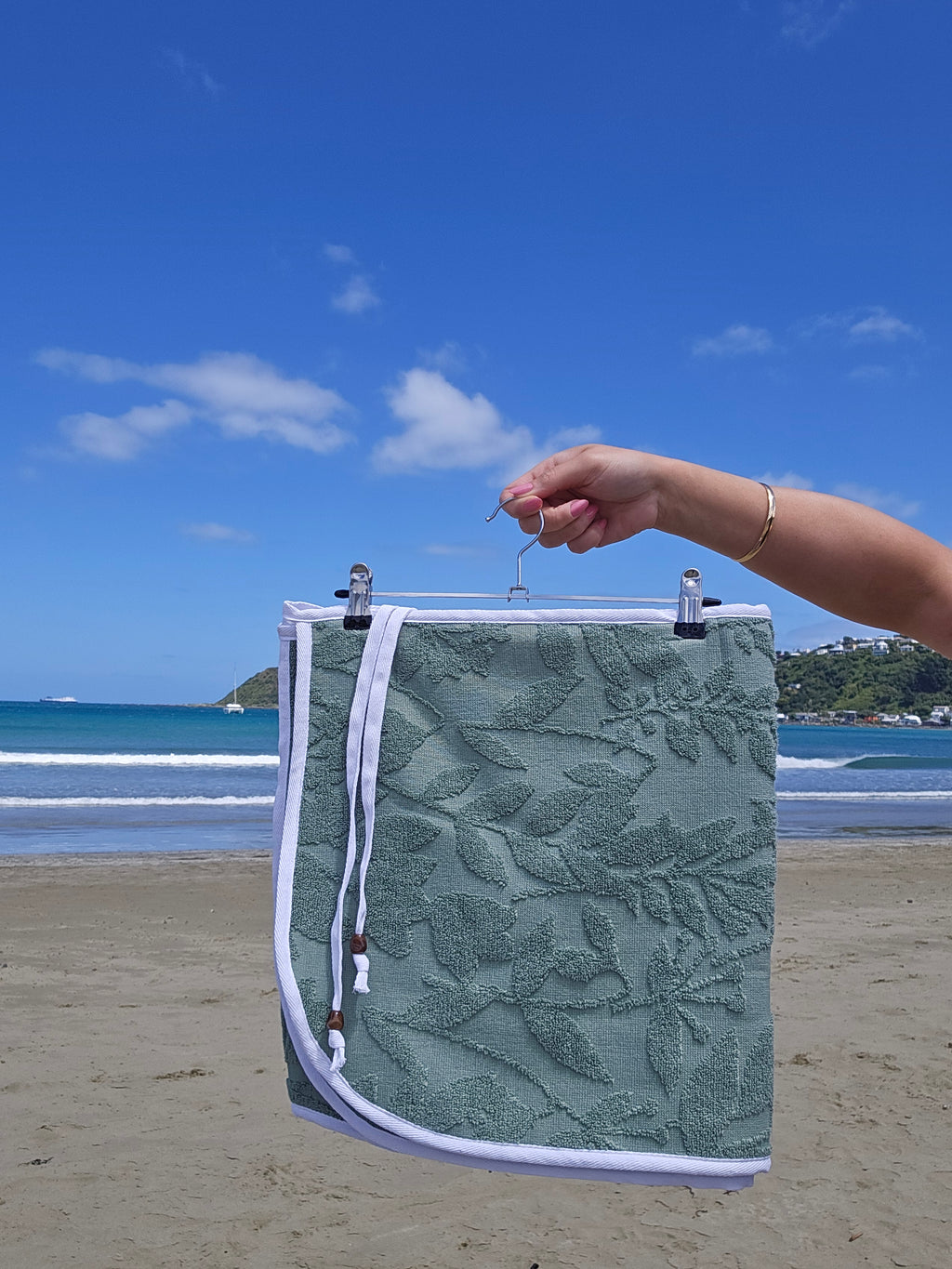 Towel Wrap - Flowers Sage